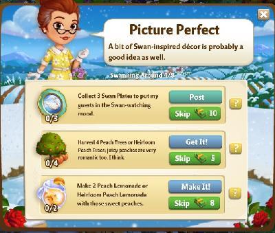 farmville 2 swanning around: picture perfect tasks