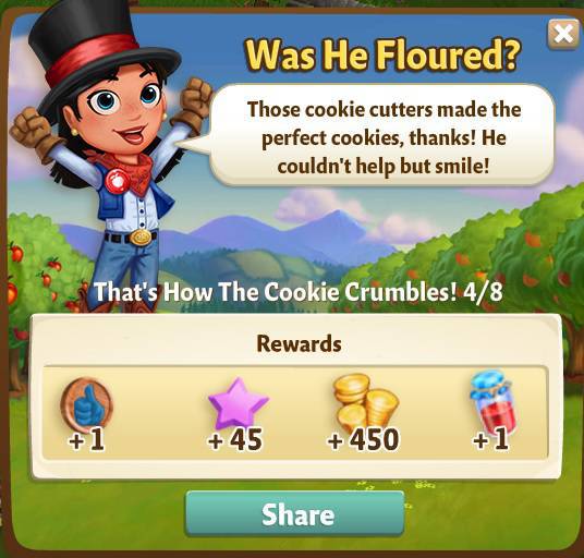 farmville 2 thats how the cookie crumbles: cut that frown out rewards, bonus