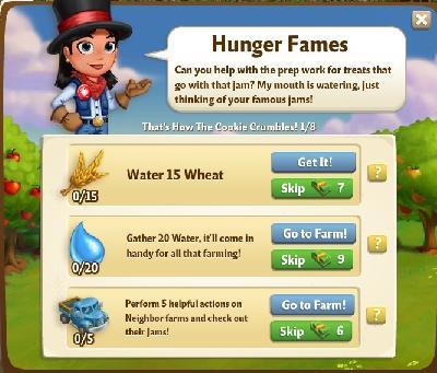 farmville 2 thats how the cookie crumbles: hunger fames tasks