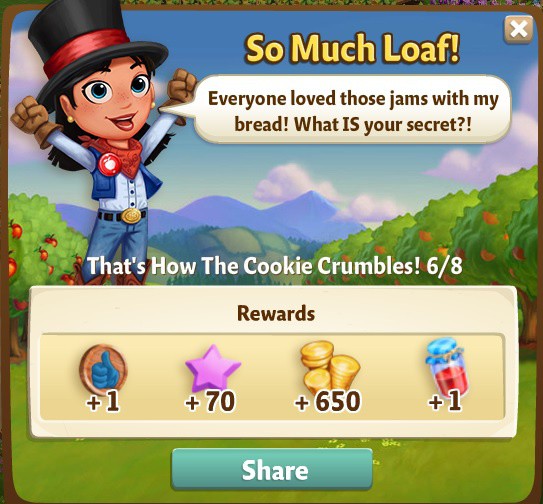 farmville 2 thats how the cookie crumbles: kneads fixing rewards, bonus