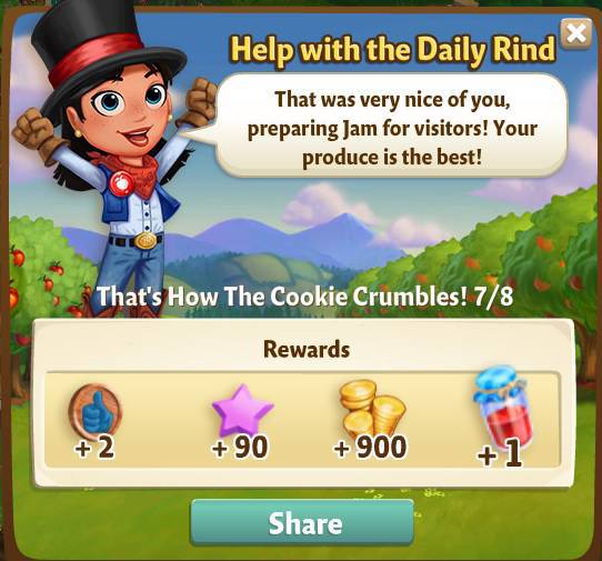 farmville 2 thats how the cookie crumbles: rise to the occasion rewards, bonus