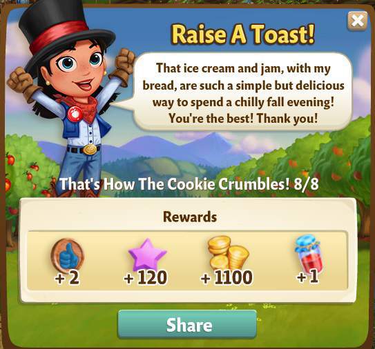 farmville 2 thats how the cookie crumbles: we be jammin rewards, bonus