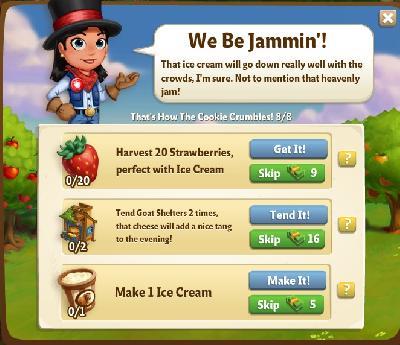 farmville 2 thats how the cookie crumbles: we be jammin tasks