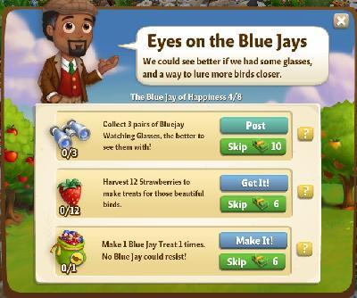 farmville 2 the blue jay of happiness: eyes on the blue jays tasks