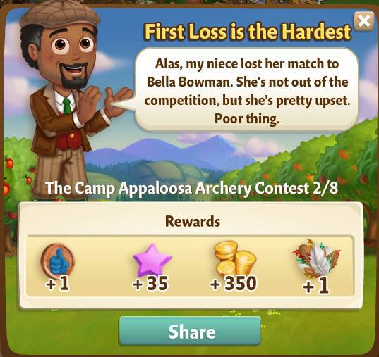 farmville 2 the camp appaloosa archery contest: bella bowman rewards, bonus