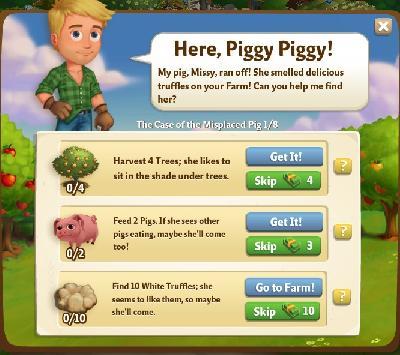 farmville 2 the case of the misplaced pig: here, piggy piggy tasks