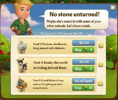 farmville 2 the case of the misplaced: no stone unturned tasks