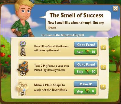 farmville 2 the case of the misplaced: the smell of success tasks