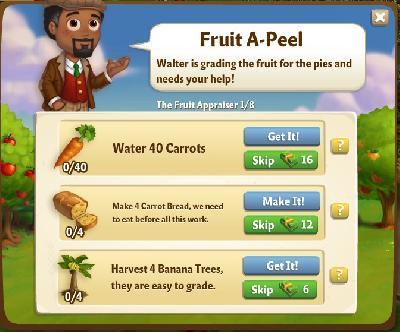 farmville 2 the fruit appraiser: fruit a-peel tasks