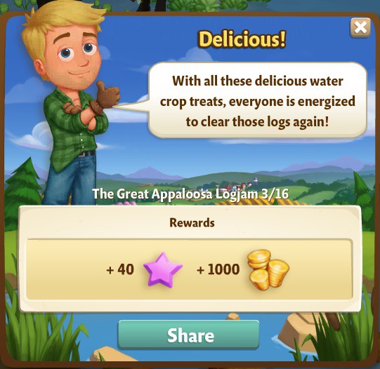 farmville 2 the great appaloosa logjam: get your feet wet rewards, bonus