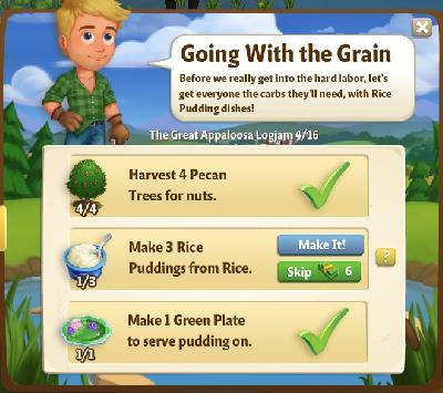 farmville 2 the great appaloosa logjam: going with the grain tasks