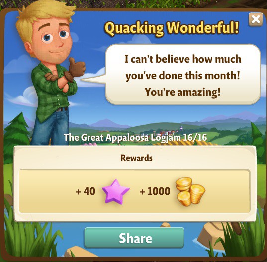 farmville 2 the great appaloosa logjam: just ducky rewards, bonus