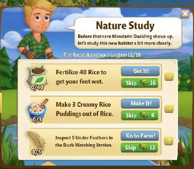 farmville 2 the great appaloosa logjam: nature study tasks