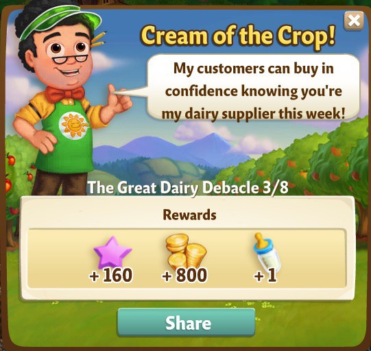 farmville 2 the great dairy debacle: creme de la creme rewards, bonus