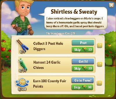 farmville 2 the handyman can: shirtless and sweaty tasks