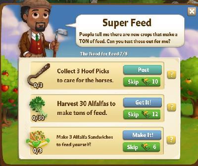farmville 2 the need for feed: super feed tasks