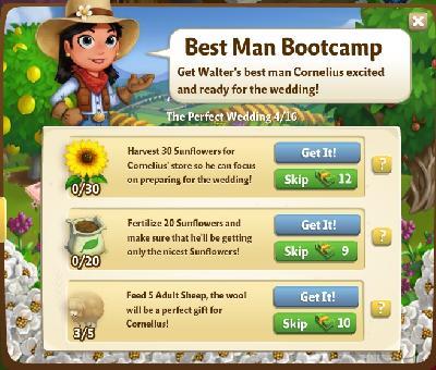 farmville 2 the perfect wedding: best man bootcamp tasks