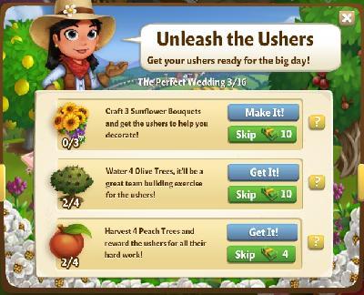 farmville 2 the perfect wedding: unleash the ushers tasks