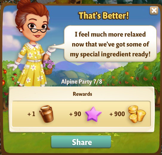 farmville 2 alpine party: the secret ingredient rewards, bonus