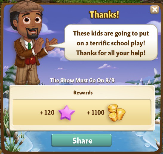 farmville 2 the show must go on: time for reflection rewards, bonus