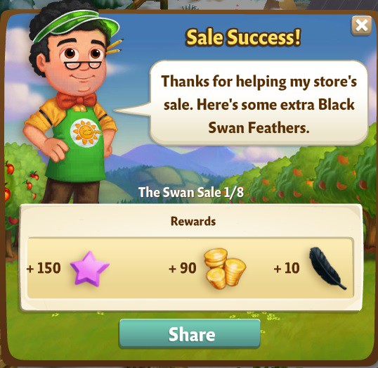 farmville 2 the swan sale: running low rewards, bonus