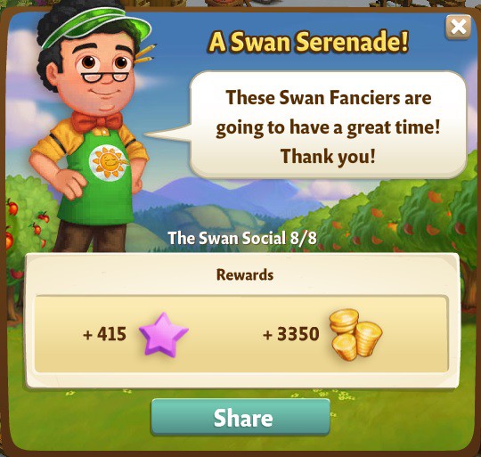 farmville 2 the swan social: am i blue rewards, bonus