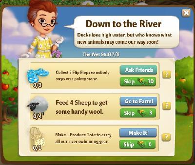 farmville 2 the wet stuff: down to the river tasks