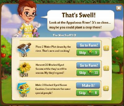 farmville 2 the wet stuff: that's swell tasks