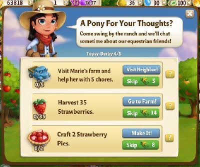 farmville 2 topsy-derby: a pony for your thoughts tasks