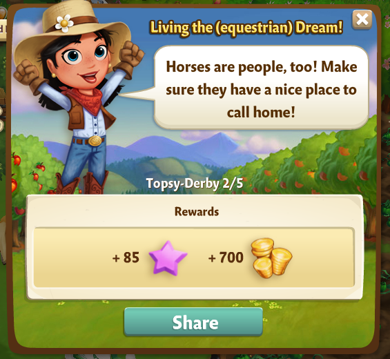 farmville 2 topsy-derby: equine shine rewards, bonus