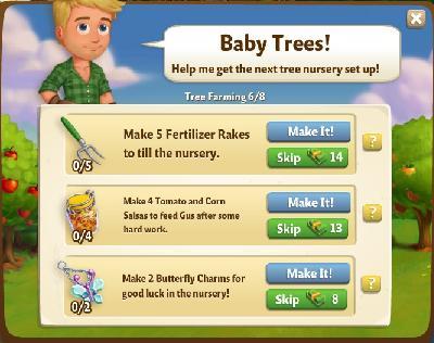 farmville 2 tree farming: baby trees tasks
