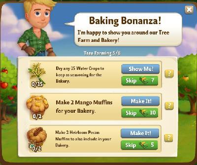 farmville 2 tree farming: baking bonanza tasks