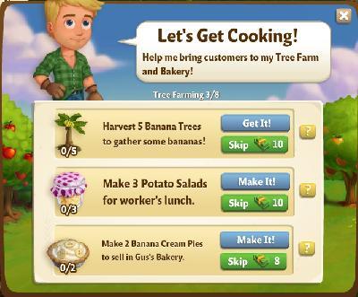 farmville 2 tree farming: let's get cooking tasks