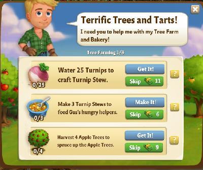 farmville 2 tree farming: terrific trees and tarts tasks