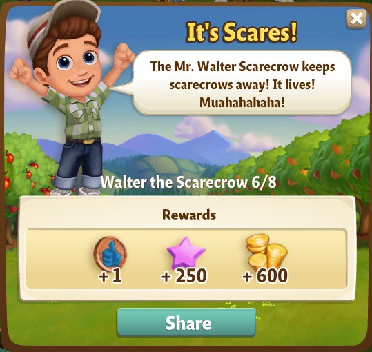 farmville 2 walter the scarecrow: does it scare rewards, bonus