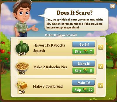 farmville 2 walter the scarecrow: does it scare tasks