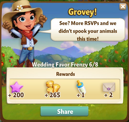 farmville 2 wedding favor frenzy: better than fireworkks rewards, bonus
