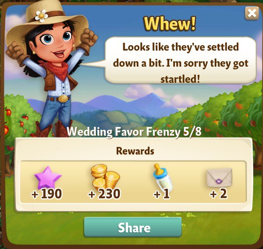 farmville 2 wedding favor frenzy: creature comforts rewards, bonus