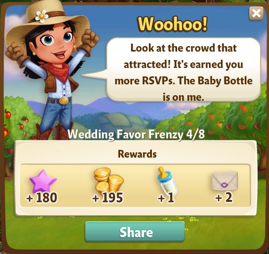 farmville 2 wedding favor frenzy: fire hazard rewards, bonus