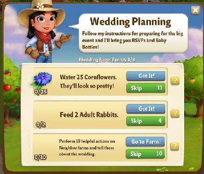 farmville 2 wedding favor frenzy: wedding planning tasks