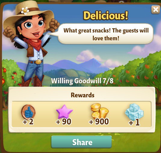 farmville 2 willing goodwill: snack-lection rewards, bonus