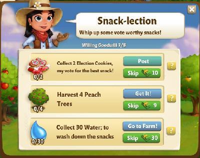 farmville 2 willing goodwill: snack-lection tasks