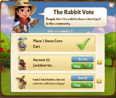 farmville 2 willing goodwill: the rabbit vote tasks