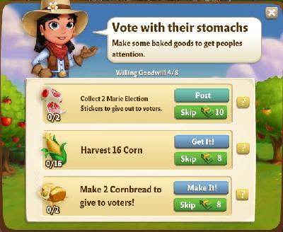 farmville 2 willing goodwill: vote with their stomachs tasks