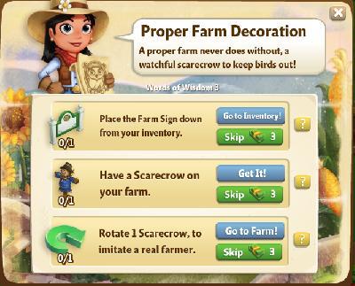 farmville 2 words of wisdom: proper farm decoration tasks