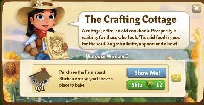 farmville 2 words of wisdom: the crafting cottage tasks
