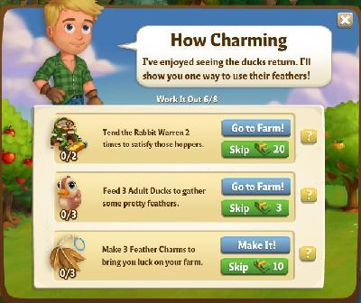 farmville 2 work it out: how charming tasks