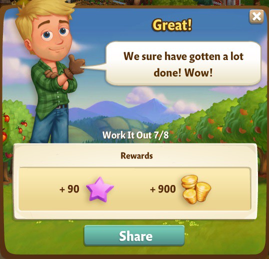 farmville 2 work it out: i saw you rewards, bonus
