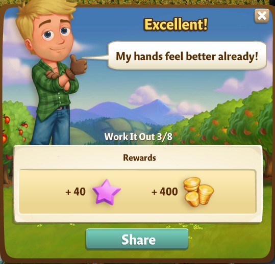 farmville 2 work it out: lotion notion rewards, bonus