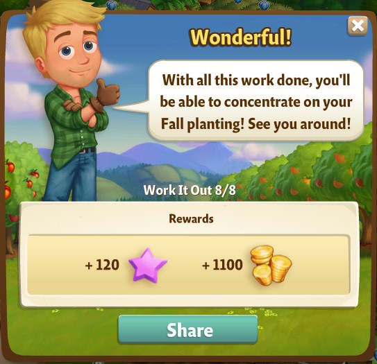 farmville 2 work it out: power through rewards, bonus
